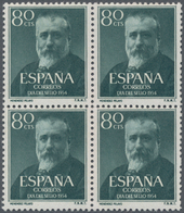 Spanien: 1954, Stamp Day 'Marcelino Menendez Y Pelayo' (writer) 80c. Deep Blue-green Lot With About - Briefe U. Dokumente