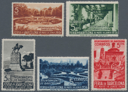 Spanien - Zwangszuschlagsmarken Für Barcelona: 1936, Barcelona Fair Complete Set Of Five Showing Dif - Impuestos De Guerra