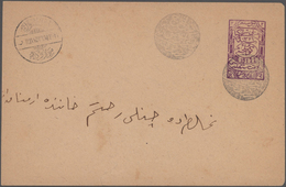 Thrakien - Ganzsachen: 1913, Three Stationaries: 2 P. To Galata With Arrival Stamp (crack At The Bot - Thrakien