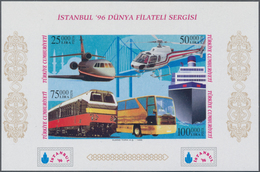 Türkei: 1996, Stamp Exhibition ISTANBUL '96, Both Imperforated Souvenir Sheets (with Red And Black I - Gebruikt