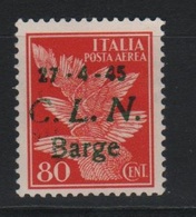 1945 CLN Barge 80 C. Posta Aerea MNH Firmato +++ - Comité De Libération Nationale (CLN)