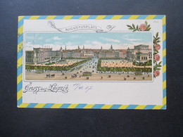 AK Deutsches Reich 1907 Gruss Aus Leipzig Augustusplatz Verlag Bruno Bürger A Ottillie Lithografie - Souvenir De...