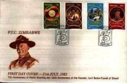 ZIMBABWE, 1982, Mint FDC, Scouting, Michel Nr. 265-268 F744 - Zimbabwe (1980-...)