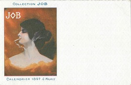 Illustration Maurice - Collection JOB - Calendrier 1897, Femme à La Cigarette - Carte Toilée Dos Simple Non Circulée - Maurice