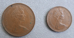 Lot 2 Monnaies Du Royaume-Uni—2 Pence Et 1 Penny—1971 - Andere & Zonder Classificatie