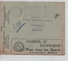 170PR/ Lettre Service Des Postes Office Des Chèques C.BXL 1937 Sports Matériel & Equipements-Comptoir Du Centre Banque - Otros & Sin Clasificación