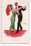 ILLUSTRATEUR LUIS USABAL * COUPLE * HOMME * FEMME * CHAPEAU PLUME * THE DANSE OF THE DAY - Usabal