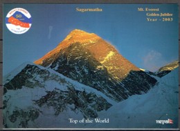 Mt. Everest. Golden Jubilee Year 2003. Postcard MNH. - Escalade