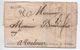 1776 - LETTRE Avec MP LENAIN N° 4 D'ALAIS / ALES (GARD) Pour TOULOUSE - 1701-1800: Precursors XVIII