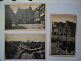 HOORN. PAYS BAS. LOT DE 3 CPA. CLICHES DE JAAP DOESER ONDER DE BOOMPJES / HAVEN DOELENKADE / RAADHUIS NIEUWSTRAAT. - Hoorn