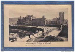 Carte Postale Pays De Galles  Aberystwyth  College & Church  Trés Beau Plan - Cardiganshire