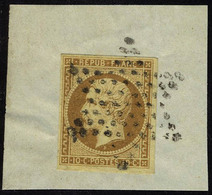 Oblitéré N° 9a, 10c Bistre Brun, Obl. étoile Sur Fragment, T.B. - Andere & Zonder Classificatie