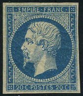 Neuf Sans Charnière N° 14A, 20c Bleu, SUPERBE, Rare **, Certificat - Otros & Sin Clasificación