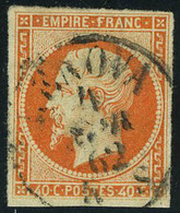 Oblitéré N° 16, 40c Orange X 5 Ex. Obl Linéaire Barcelona, Francia Via Di Mare (1 Ex Noir, 1 Ex Rouge), CàD Genova, Losa - Andere & Zonder Classificatie