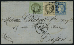 Lettre N° 25, 27 Et 37, 1c, 4c Et 20c Tarif à 25c Du 21 Septembre 71 De Tours Pour Dijon T.B. - Sonstige & Ohne Zuordnung