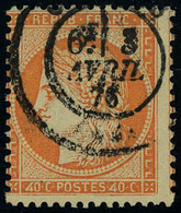 Oblitéré N° 38d, 40c Orange Type Siège, 4 Retouché, T.B. - Andere & Zonder Classificatie