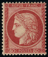 Neuf Sans Charnière N° 57a, 80c Carmin-rose, SUPERBE, Certificat - Andere & Zonder Classificatie