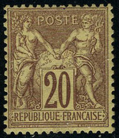 Neuf Avec Charnière N° 67, 20c Brun-lilas, Type I, TB, Certificat Feldman - Andere & Zonder Classificatie