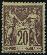 Neuf Avec Charnière N° 67, 20c  Brun-lilas, Type I, Quelques Rousseurs Au Verso Sinon T.B. - Andere & Zonder Classificatie