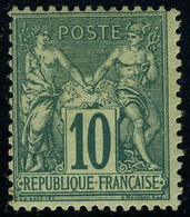 Neuf Sans Charnière N° 76, 10c Vert, Type II, TB, Signé Brun - Andere & Zonder Classificatie