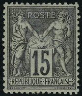 Neuf Avec Charnière N° 77, 15c Gris Bon Centrage Cl, Signé Brun - Andere & Zonder Classificatie