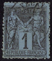 Oblitéré N° 84, 1c Bleu De Prusse, Jolie Nuance, T.B. Signé A Brun - Altri & Non Classificati