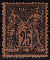 Neuf Avec Charnière N° 91, 25c Noir Sur Rouge, Très Frais, T.B. - Altri & Non Classificati