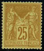 Neuf Sans Charnière N° 92, 25c Bistre S/jaune, TB, Signé Calves - Other & Unclassified