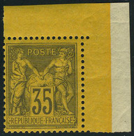 Neuf Sans Charnière N° 93a, 35c Violet Noir S/orange, CdF, TB, Signé Calves - Sonstige & Ohne Zuordnung