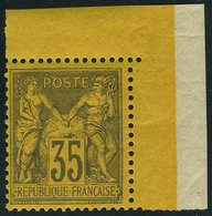 Neuf Sans Charnière N° 93a, 35c Violet Noir S/orange, CdF, TB, Signé Calves - Autres & Non Classés