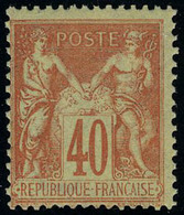 Neuf Sans Charnière N° 94, 40c Orange, Type II, T.B. Signé - Autres & Non Classés