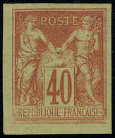 Neuf Avec Charnière N° 94d, 40c Vermillon Sur Paille, Type II, ND, Réimpression Granet, T.B. - Otros & Sin Clasificación