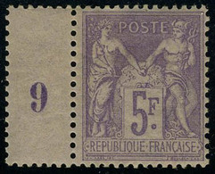 Neuf Sans Charnière N° 95, 5F Violet S/lilas, SUPERBE, Signé Calves - Autres & Non Classés