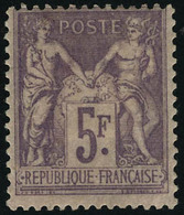 Neuf Avec Charnière N°95. 5f Violet Sur Lilas. Frais. T.B. - Other & Unclassified