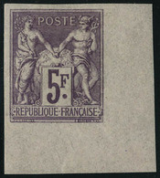 Neuf Avec Charnière N° 95e. 5f Violet Sur Lilas, Non Dentelé, Cdf, Cl, Superbe, Signé Brun. - Autres & Non Classés