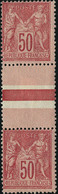 Neuf Sans Charnière N°98. 50c Rose. Type II. Paire Verticale Inter-panneau Dont 1ex Neuf*. T.B. - Autres & Non Classés