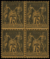 Neuf Sans Charnière N° 99, 75c Violet Sur Orange, Bloc De 4, Superbe - Andere & Zonder Classificatie