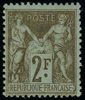 Neuf Avec Charnière N° 105, 2f Bistre Sur Azuré, Cl, T.B. - Other & Unclassified