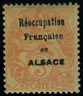 Neuf Sans Charnière N° 109, 3c Blanc, Surchargé Réoccupation Française En Alsace, T.B. (Spink - Maury N° 2C) - Autres & Non Classés