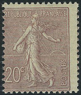 Neuf Sans Charnière N° 131, 20c Brun Lilas X 4ex Infimes Points Dans Le Papier Ou Infimes Froissure De Gomme, Aspect T.B - Autres & Non Classés