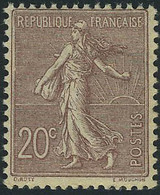 Neuf Sans Charnière N° 131, 20c Brun-lilas Semeuse Lignée, Bon Centrage, T.B. - Otros & Sin Clasificación