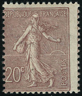 Neuf Sans Charnière N° 131. 20c Brun Lilas, Décentré, T.B. - Andere & Zonder Classificatie