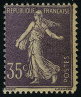 Neuf Sans Charnière N° 136, 35c Violet Clair, Chiffres Maigres, 1 Dent D'angle Légèrement Courte Sinon T.B. - Autres & Non Classés