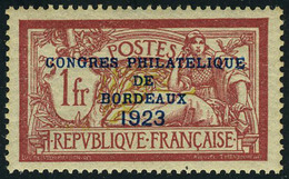 Neuf Sans Charnière N° 182, 1F Congrès De Bordeaux, Très Bon Centrage, TB - Other & Unclassified