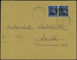 Lettre N° 4, Paire Du 50c Bleu Obl Malo Les Bains 25/7/40 Arrivée Arneke 26.7.40, Michel 500 - Otros & Sin Clasificación