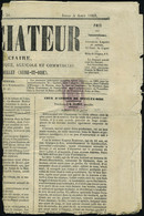 Lettre N° 10, 5c Violet Obl Sur Journal Entier L'Annonciateur  5 Aout 1869, T.B. Rare, Signé Miro - Otros & Sin Clasificación