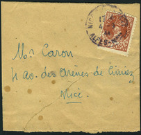 Lettre De Gaulle Emission De Nice, 1f50 Brun Clair Obl Nice 4/9/1944 S/bande De Journal, TB - Otros & Sin Clasificación