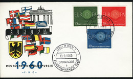 Lettre 1960. Année Complète Avec Obl. 1er Jour Sur Enveloppe Illustrées, France X 2ex (Paris + Strasbourg). T.B. - Andere & Zonder Classificatie