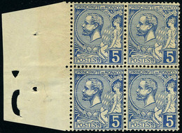 Neuf Sans Charnière N° 13, 5c Bleu, Bloc De 4 Timbres, Excellent Centrage, Superbe - Autres & Non Classés