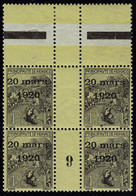 Neuf Sans Charnière N° 34/42, La Série Mariage En Blocs De 4 Millésimé, T.B. Rare. (2 Ou 3 Timbres Cl) Maury - Other & Unclassified